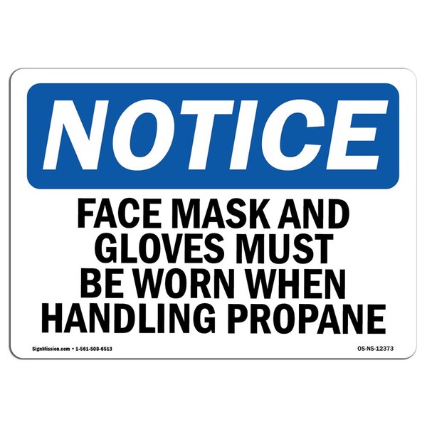 OSHA, Face Mask & Gloves Must Worn When Handling, 5in X 3.5in, 10PK, 5" W, 3.5" H, Landscap, PK10